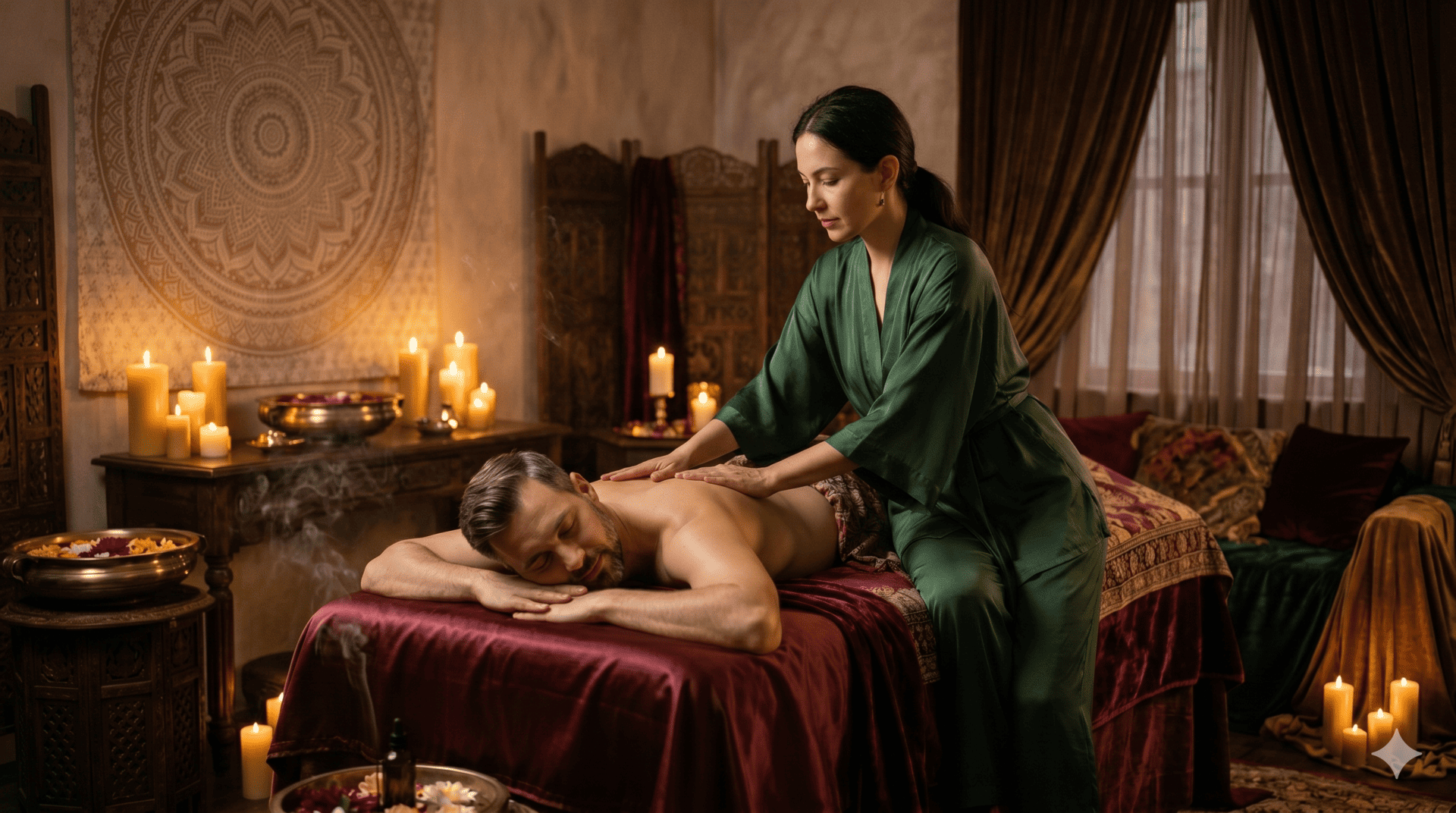 A relaxing massage with soft natural light